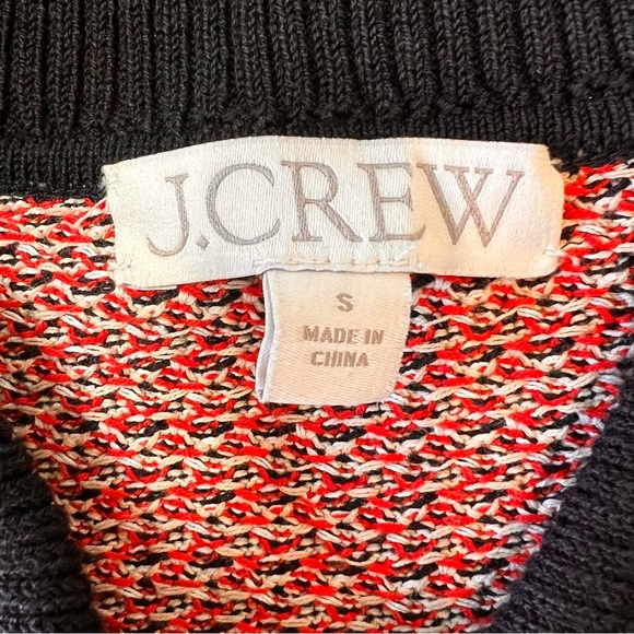 J. Crew Lady Jacket Sweater Red and Black Cotton Small | Preppy Academia - Picture 2 of 6